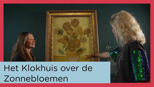 Video thumbnail conservator Nienke Bakker en Klokhuis-presentatrice Janouk Kelderman  voor het schilderij Zonnebloemen van Vincent van Gogh