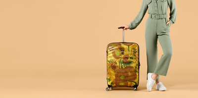 Grote reiskoffer van Samsonite met Zonnebloemen print
