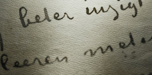 Detail van een brief van Vincent van Gogh, gefotografeerd met een spotlight op de worden 'beter inzigt'