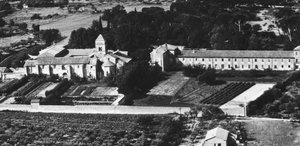 De omgeving van het psychiatrsich ziekenhuis Saint-Paul-de-Mausole in Saint-Rémy-de-Provence met de bergen op de achtergrond